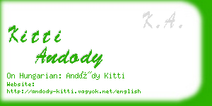 kitti andody business card